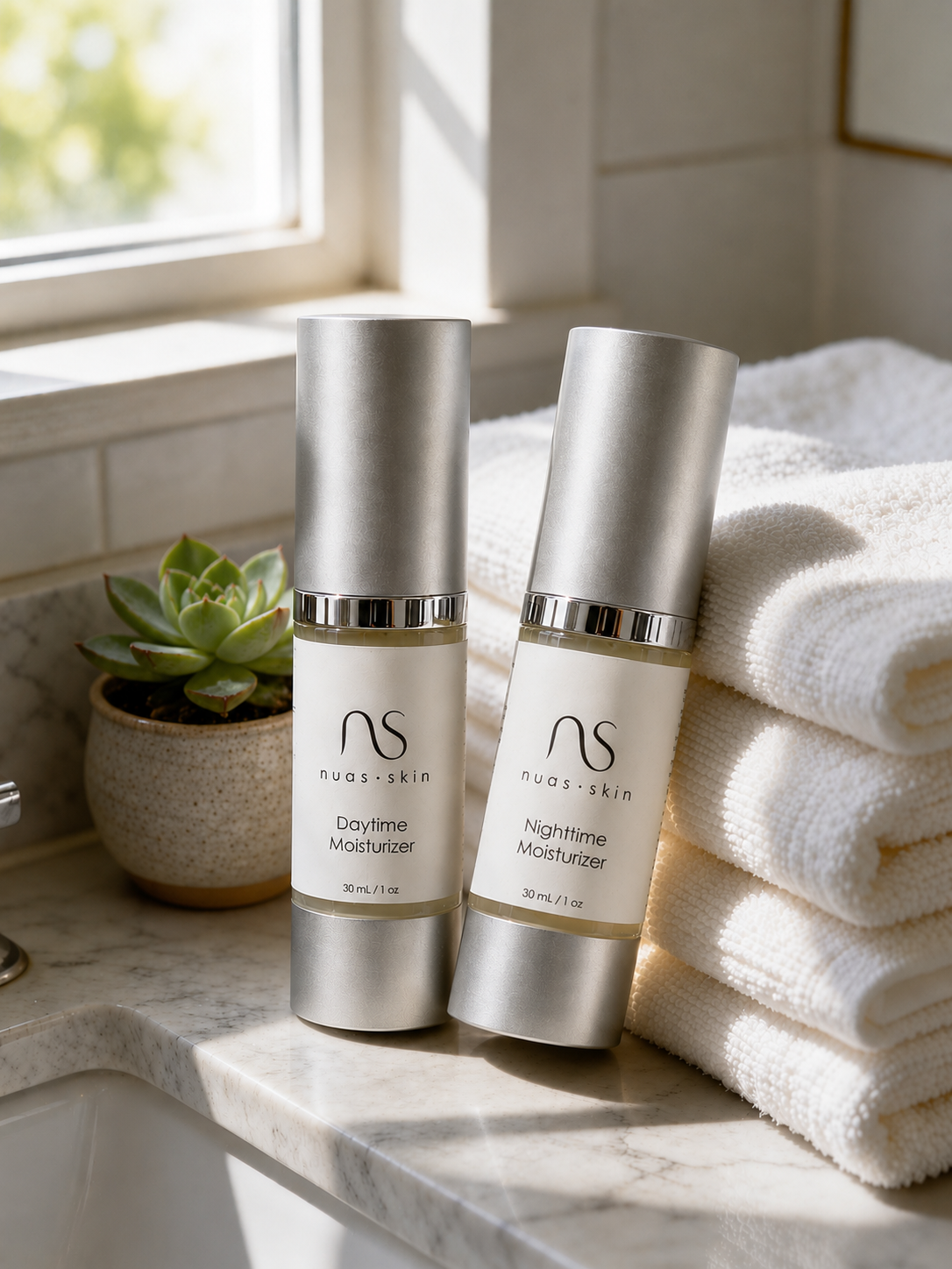 Nuas Skin Day & Night Moisturizer Duo | 24-Hour Hydration Set